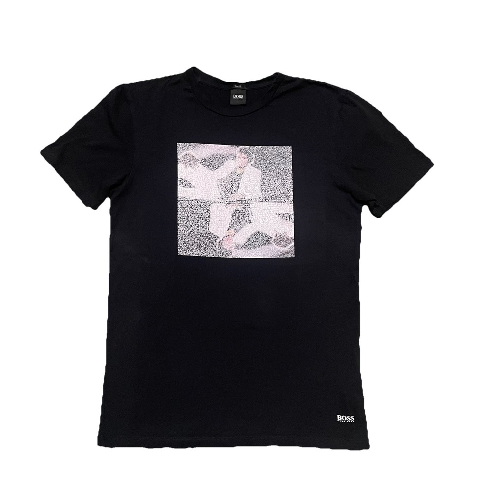 Boss Hugo Boss Black Label Men's Black Michael Jackson On The Wall Graphic Shirt